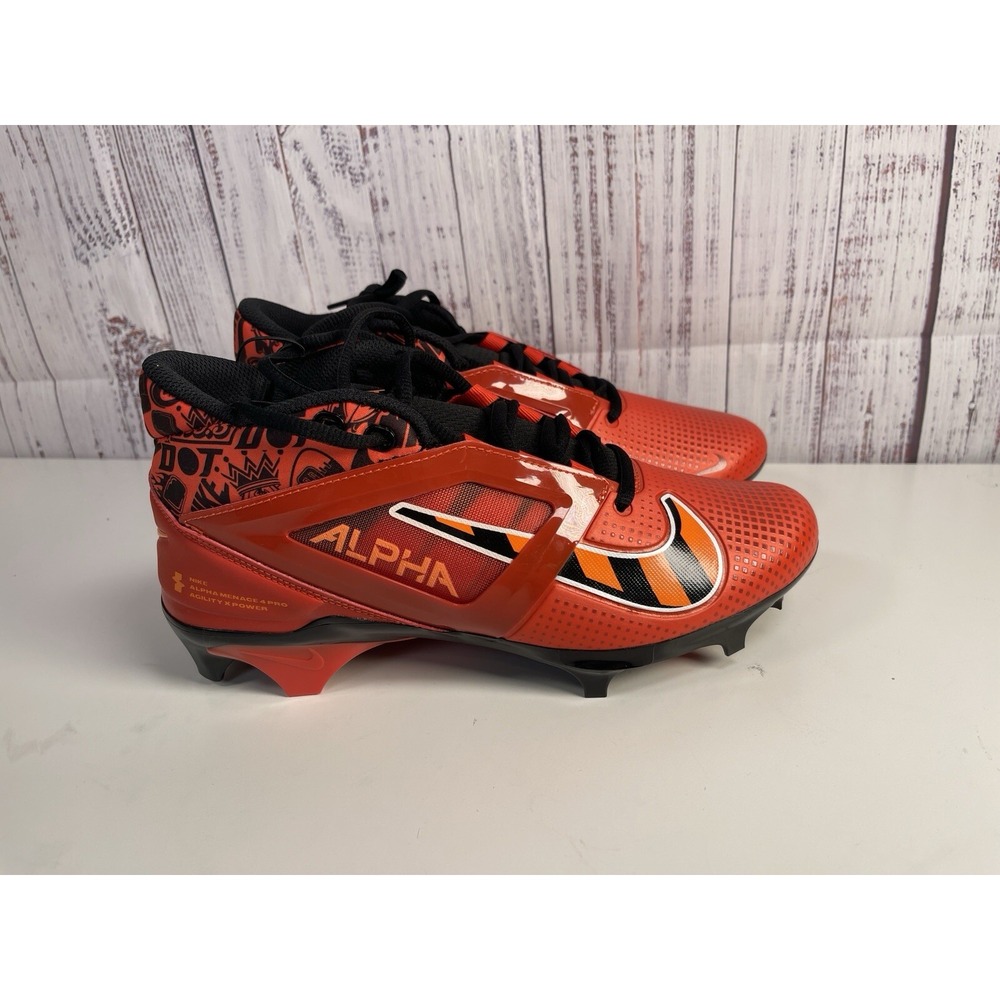 Nike Alpha Menace 4 Pro NRG Picante Football Cleats Orange FQ3984-600 Size 7.5